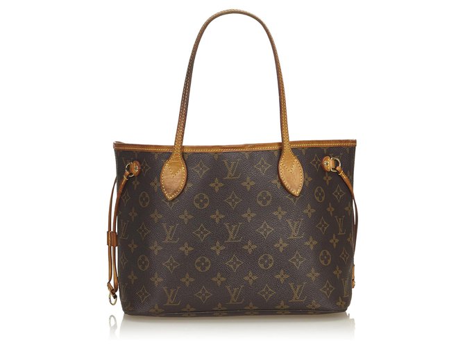 Louis Vuitton Brown Monogram Neverfull PM Leather Cloth  ref.127511