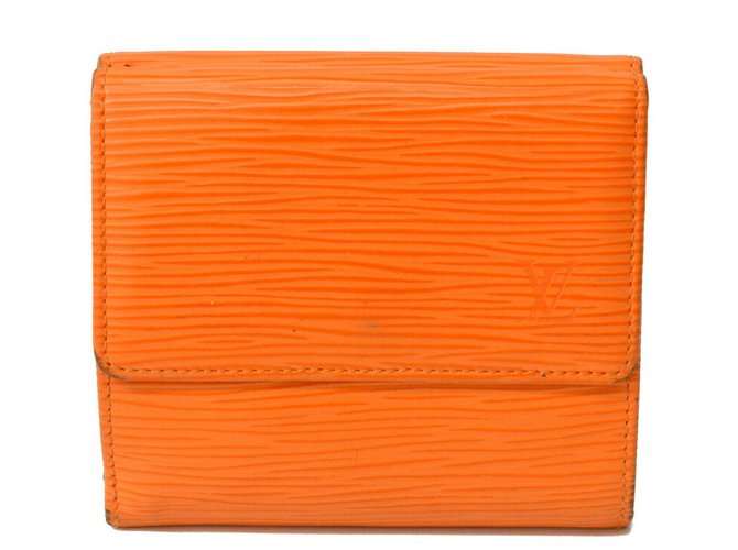Louis Vuitton Geldbörse Orange Leder  ref.127540