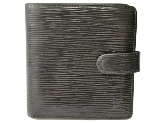 Louis Vuitton Brieftasche Schwarz Leder  ref.127546
