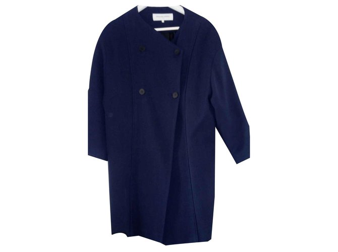 Gerard Darel Manteaux, Vêtements d'extérieur Coton Bleu Marine  ref.127556