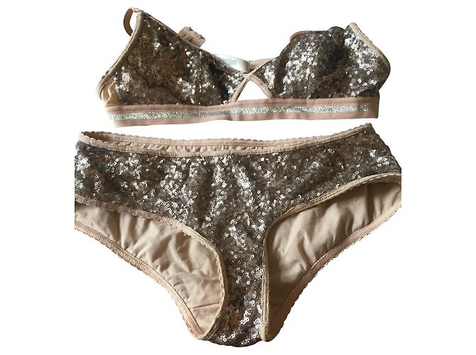 Autre Marque Princesse TamTam BH und Höschen Set Beige Polyester Grösse 36/3