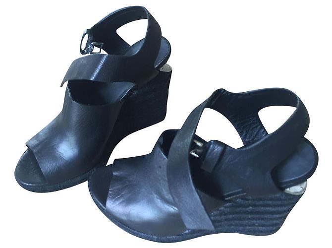 Espadrillas Alexander Wang in pelle nera 36 Nero