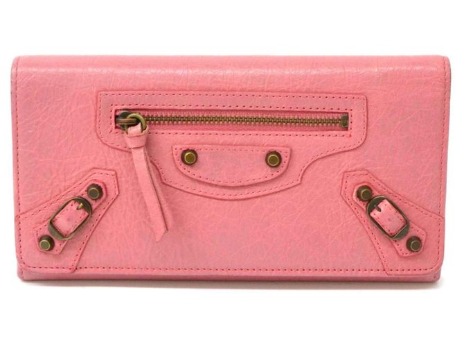 Balenciaga City Wallet Pink Leder  ref.127604