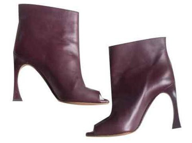 Christian Dior Bootees Purple Leather  ref.127643
