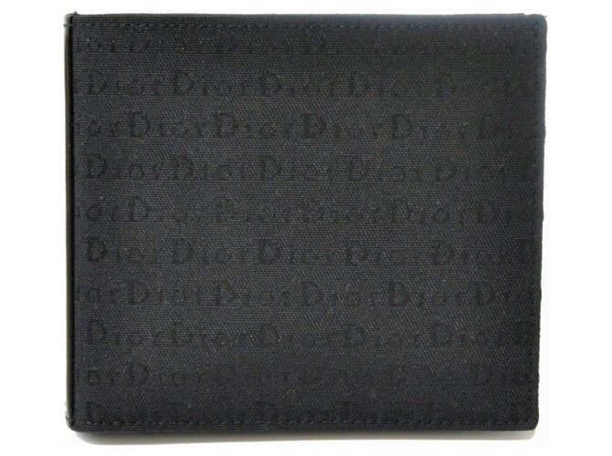 Dior Brieftasche Schwarz Leinwand  ref.127655
