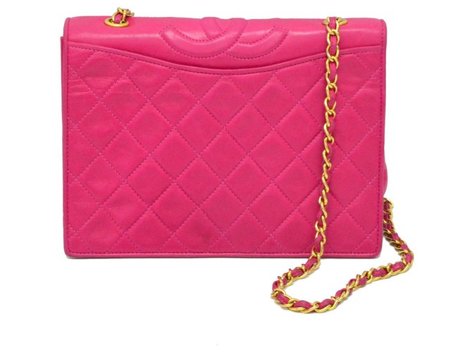 Chanel handbag Pink Leather  ref.127689