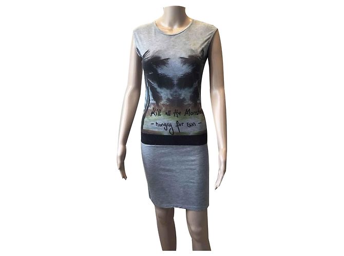 Vestido Philipp Plein de algodão cinza