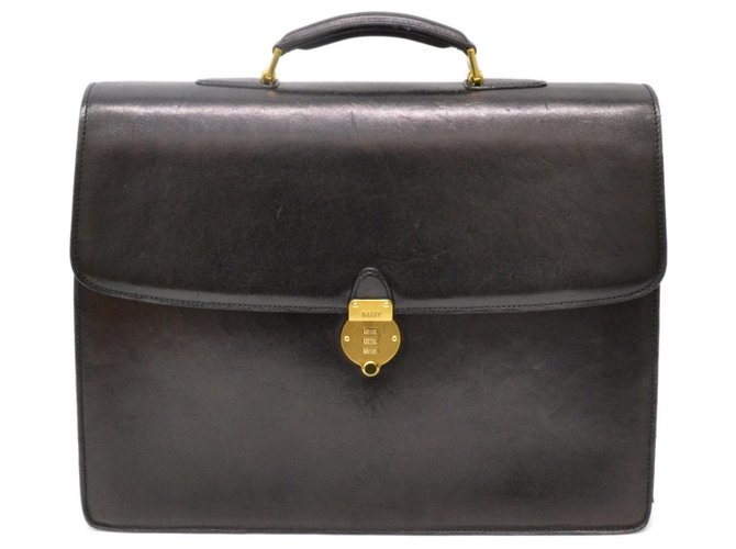 Bally Briefcase Nero Pelle  ref.127706