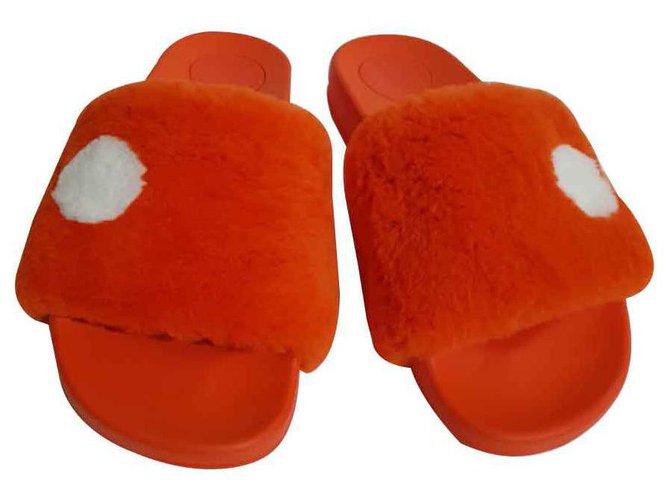 Marc by Marc Jacobs Sandals Orange Coral Fur  ref.127741