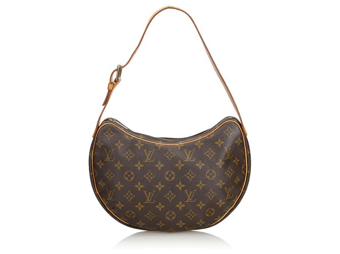 Louis Vuitton Brown Monogram Croissant MM Leather Cloth  ref.127788