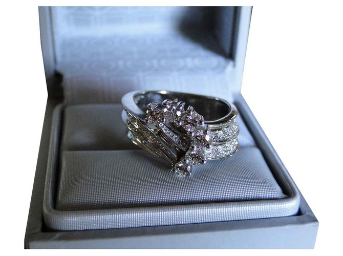 inconnue Diamantes anel de coquetel (+ 0.5 Cts)  OURO BRANCO 18 Cts Prata  ref.127853