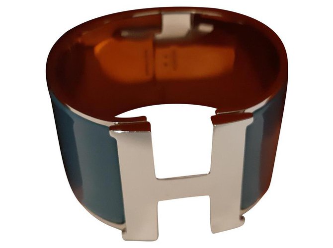Hermès Hermes clic H Blu chiaro Metallo  ref.127868