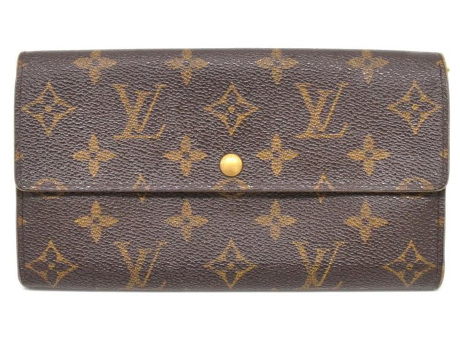 Louis Vuitton Brieftasche Braun Leinwand  ref.127872