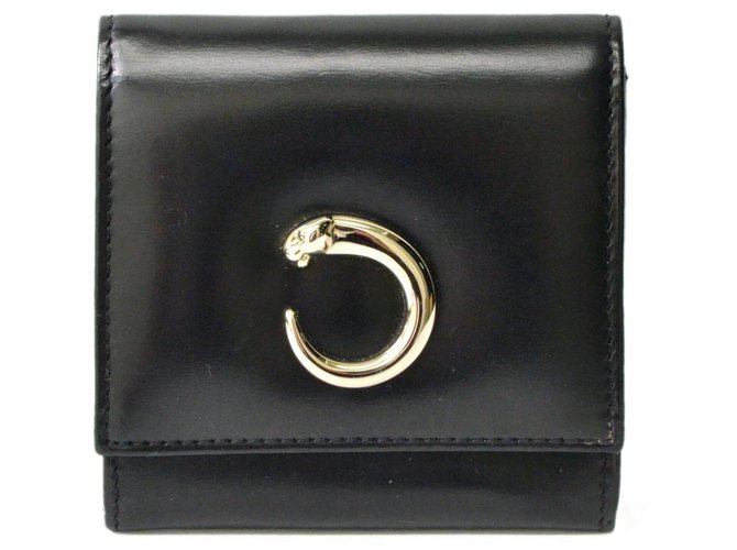 Cartier wallet Black Leather  ref.127876