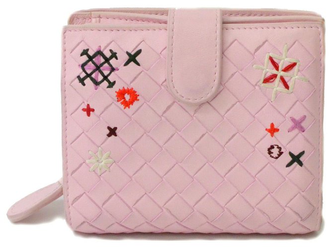 Bottega Veneta Wallet Pink Leather  ref.127885