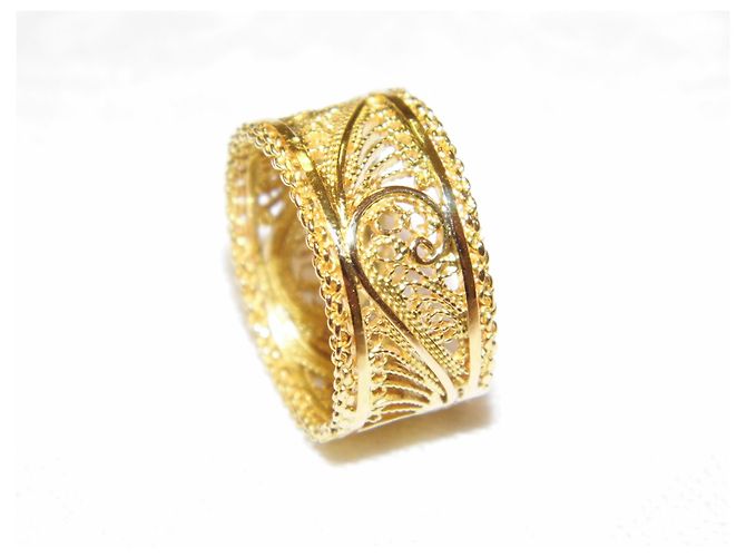 Autre Marque Anello d'oro 18k filigranata