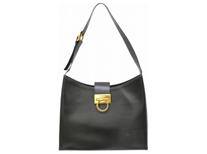Salvatore Ferragamo Vintage Shoulder Bag Black Leather  ref.127904