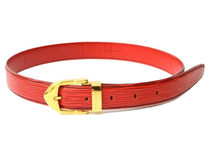 Louis Vuitton Epi Belt Rosso Pelle  ref.127915