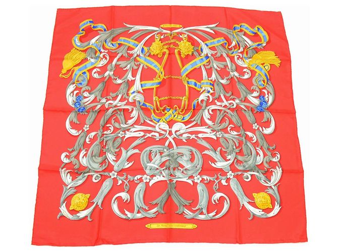 Hermès Sciarpa "Le Mors à la Conétable" Rosso Seta