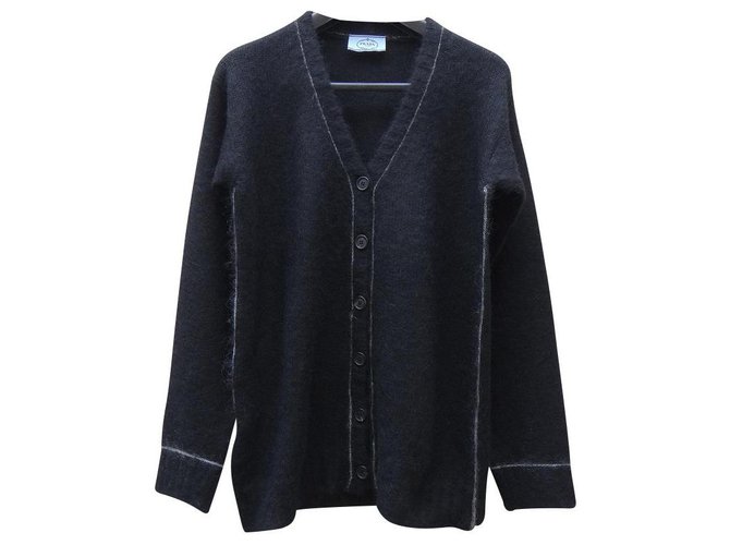 Prada Knitwear Black Cream Cashmere Wool Polyamide Mohair  ref.127940