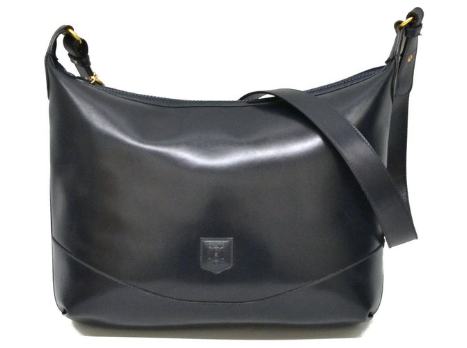 Céline Macadam Shoulder Bag Blue Leather  ref.127941