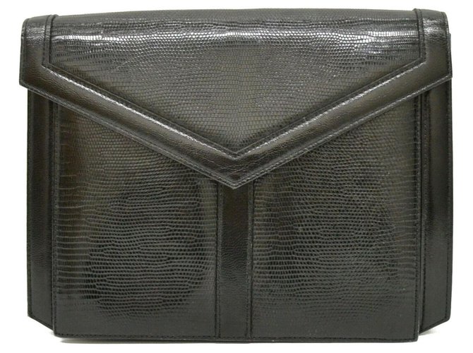 Yves Saint Laurent Classique Leather Cuir Noir  ref.127960