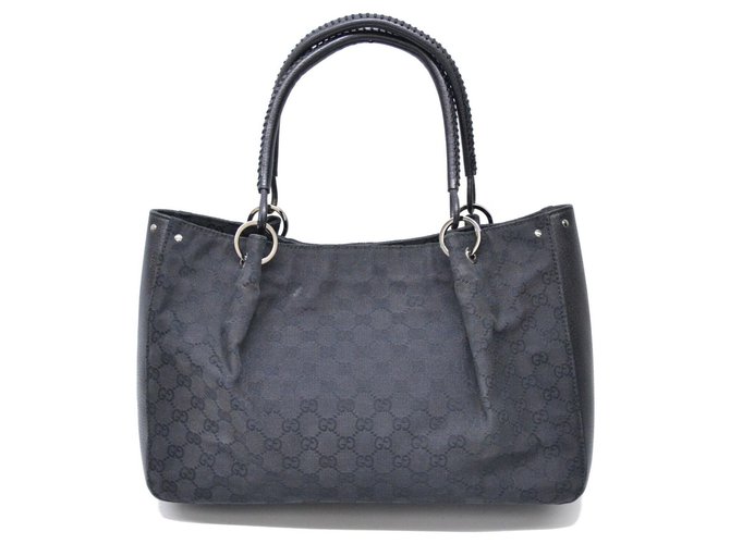 Gucci Sherry Line GG Tote Bag Black Cloth  ref.127963