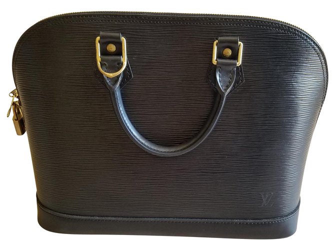 Louis Vuitton ALMA Black Leather  ref.127966