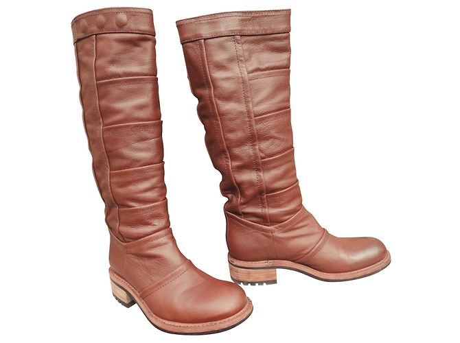 Free Lance Freie Lance Biker Model Stiefel 4 Stück Boot-Zustand Neu Braun