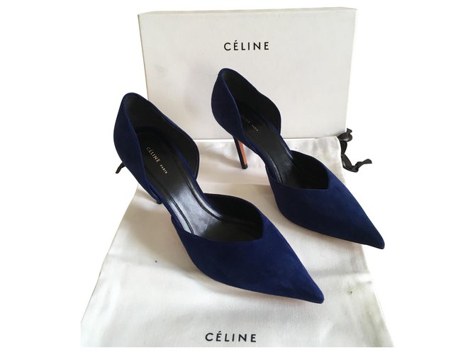 Céline D’orsay Pump Nubuck Bleu Marine  ref.127986