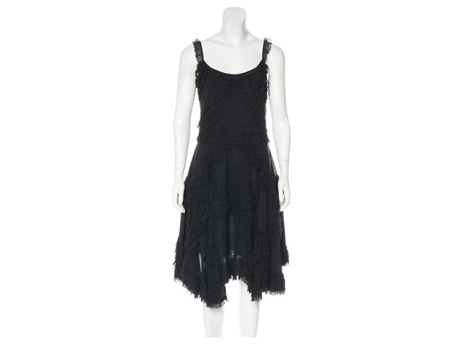 Diane Von Furstenberg DvF Nelly asymmetric silk dress Black  ref.128021