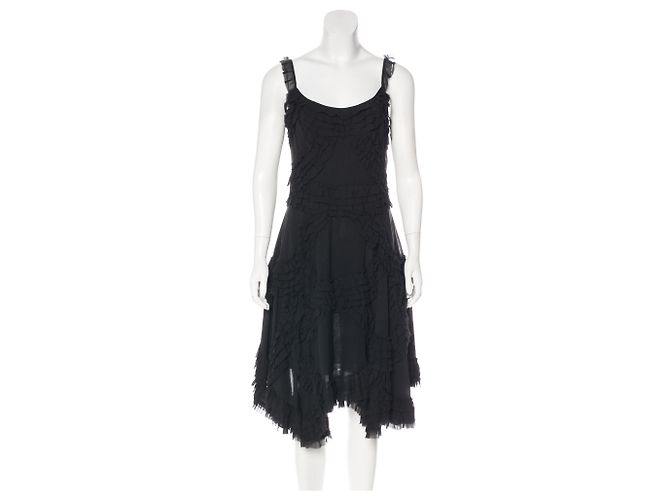 Diane Von Furstenberg DvF Nelly vestido asimétrico de seda. Negro