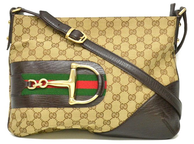 Gucci Sherry Line GG Shoulder Bag Brown Cloth  ref.128082