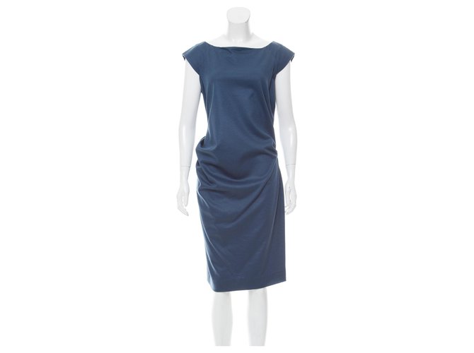 Diane Von Furstenberg DvF Gabi vestido de jersey feltrado Azul Lã Elastano Poliamida  ref.128117