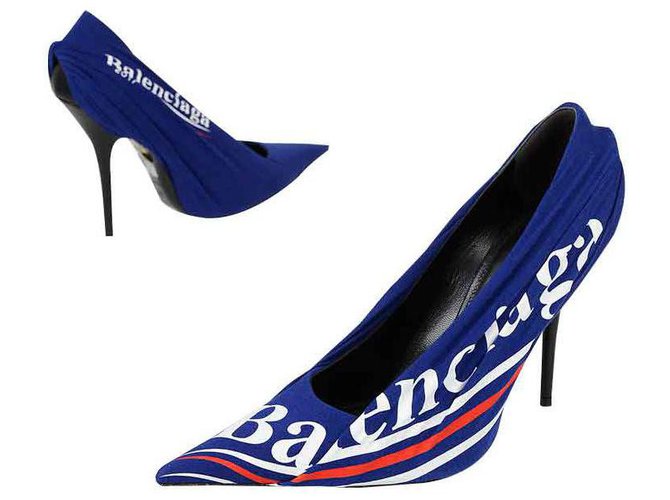 balenciaga blue heels