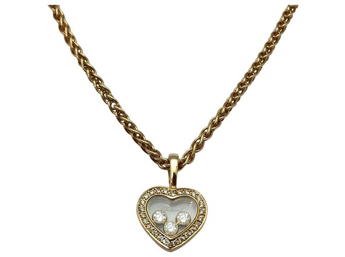 Chopard necklace "Happy Diamonds" yellow gold, diamants. Small model.  ref.128154