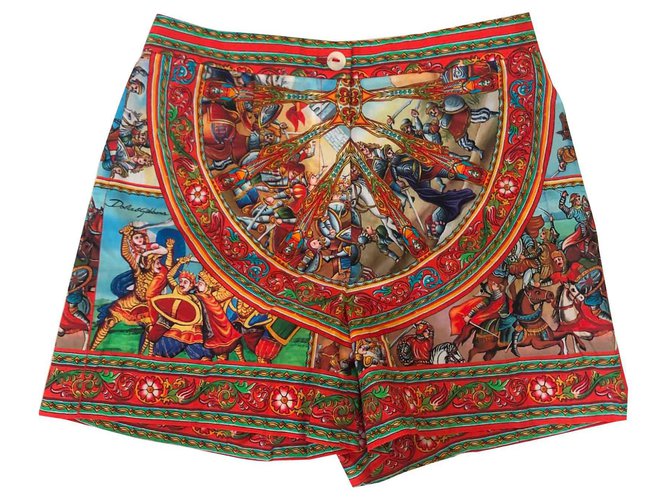 Dolce & Gabbana Pantalones cortos de verano Multicolor Algodón  ref.128157