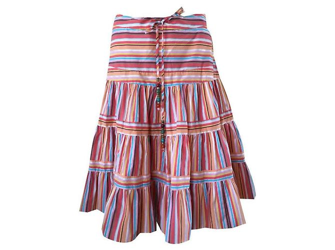 Gonna Tommy Hilfiger in cotone multicolore Rosa Bianco Rosso Blu Giallo