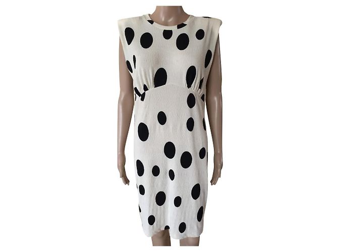 Zara Kleid aus Polyester schwarz weiß M