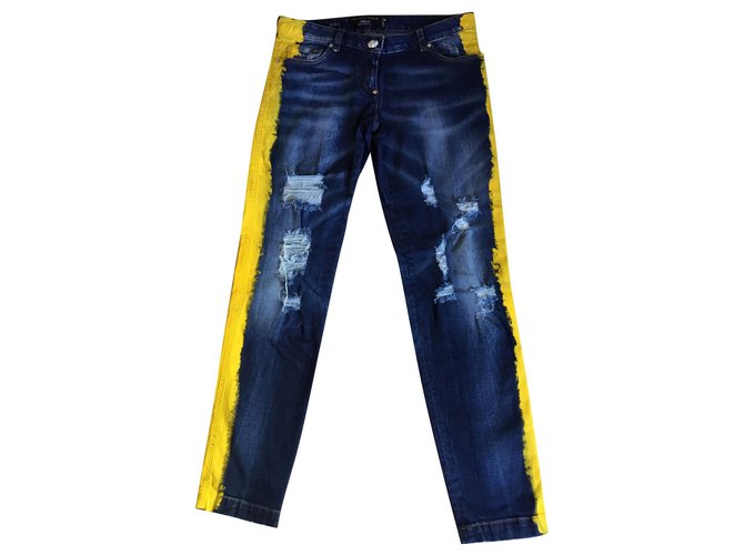 Philipp Plein Boyfriend style jeans Blue Cotton  ref.128215