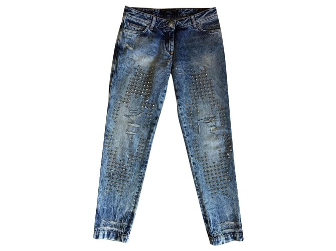 Philipp Plein Jeans estilo de namorado Azul Algodão  ref.128218
