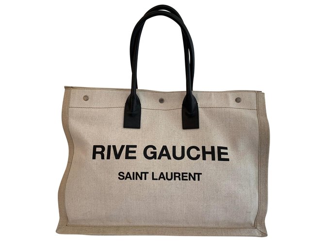 Saint Laurent Rive Gauche linen tote bag Cream ref.128224 - Joli