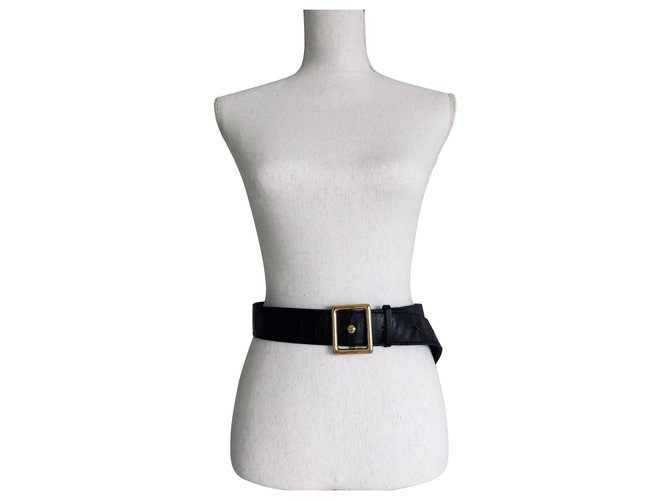 Vintage Karl Lagerfeld Leather Belt Black  ref.128234
