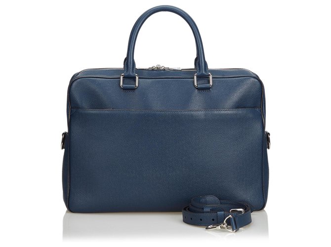 Louis Vuitton Blue Taiga Porte Documents Briefcase Leather  ref.128246