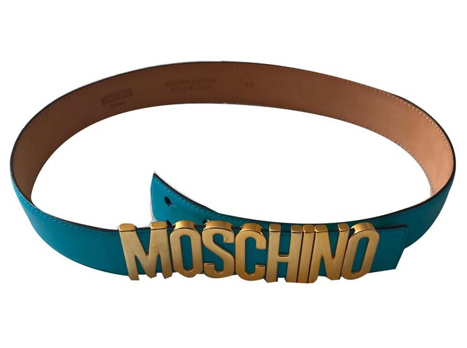 Moschino Ceintures Cuir Turquoise  ref.128261