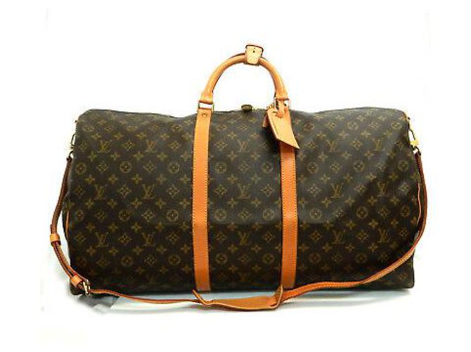 Louis Vuitton Keepall Bandouliere 60 Brown Cloth  ref.128282