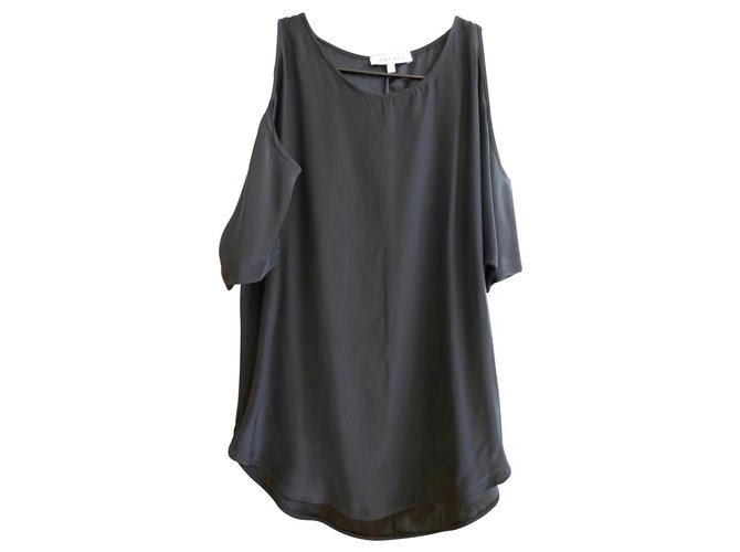 blusa de seda negra sandro Negro  ref.128332
