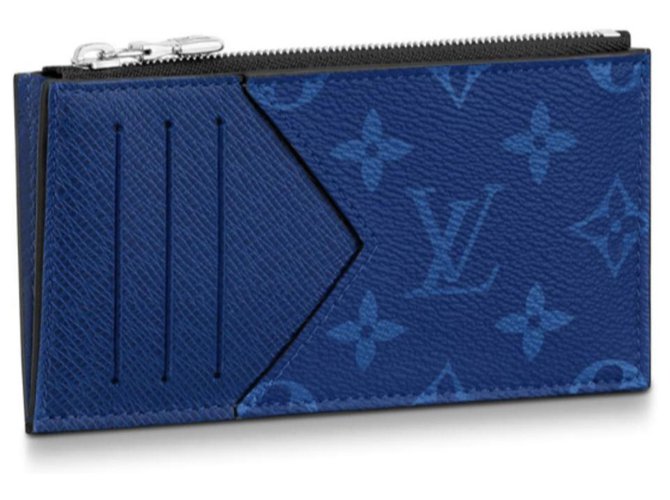 Louis Vuitton Kartentasche neu Blau Leder  ref.128362