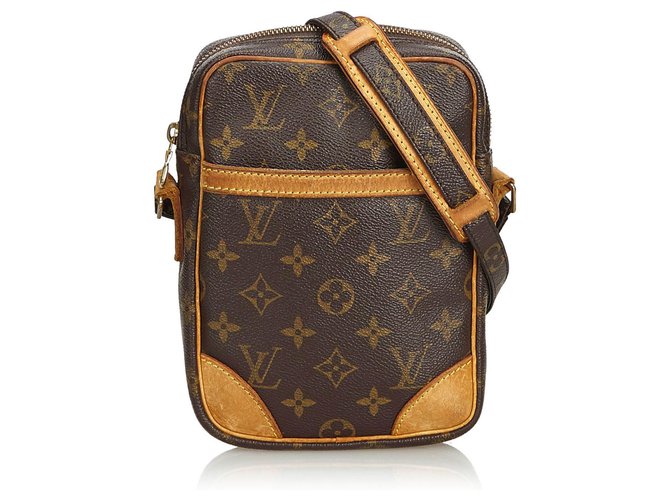 Louis Vuitton Brown Monogram Danube Leather Cloth  ref.128376