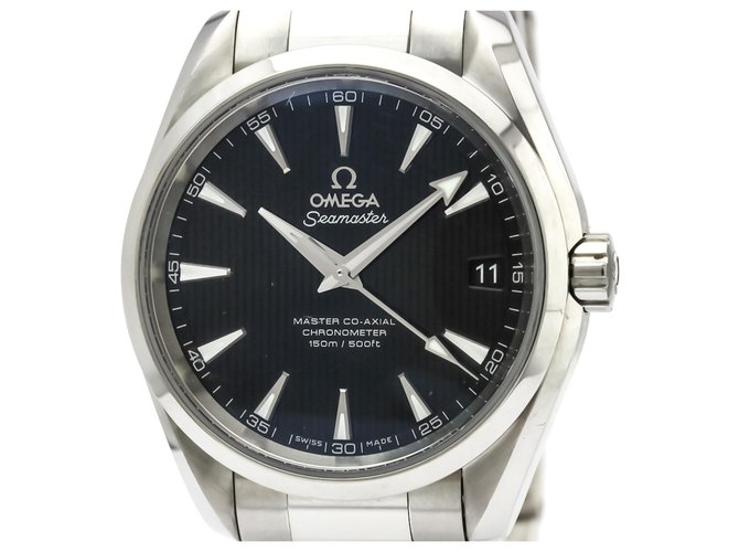 Louis Vuitton Omega Automatic Silver Seamaster Aqua Terra Master Co-Axial Automatic Watch 231.10.39.21.01.002 Marrone Pelle Tela  ref.128390